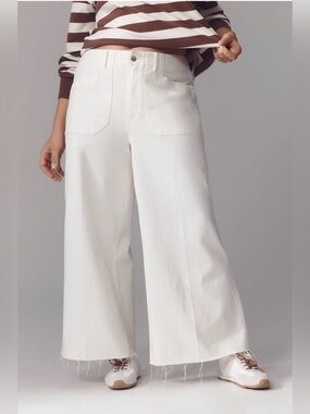 Anthropologie Paige Anessa Utility High-Rise Crop Wide-Leg Jeans